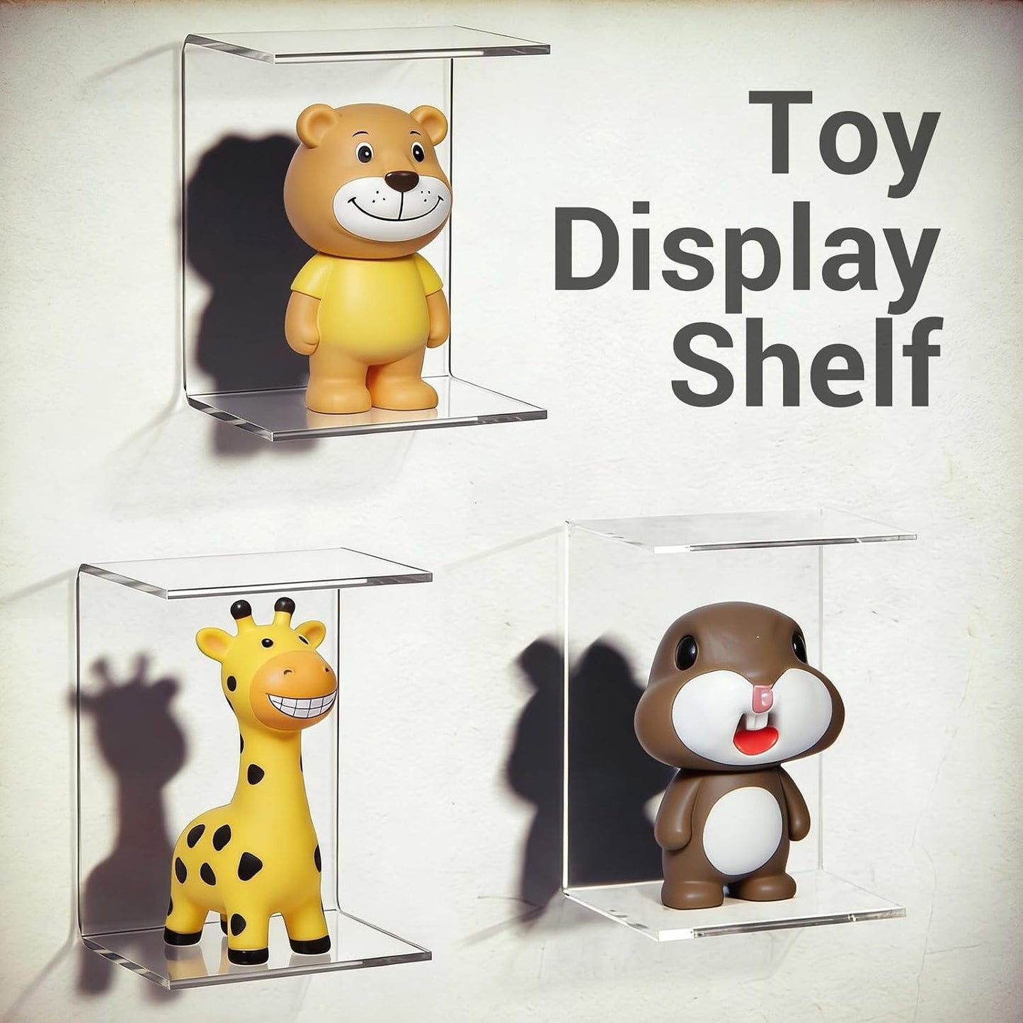 Acrylic Shelf Riser Display Stands for Figures / Clear / 4.4 x 3.2 x 2.2 / Set of 16