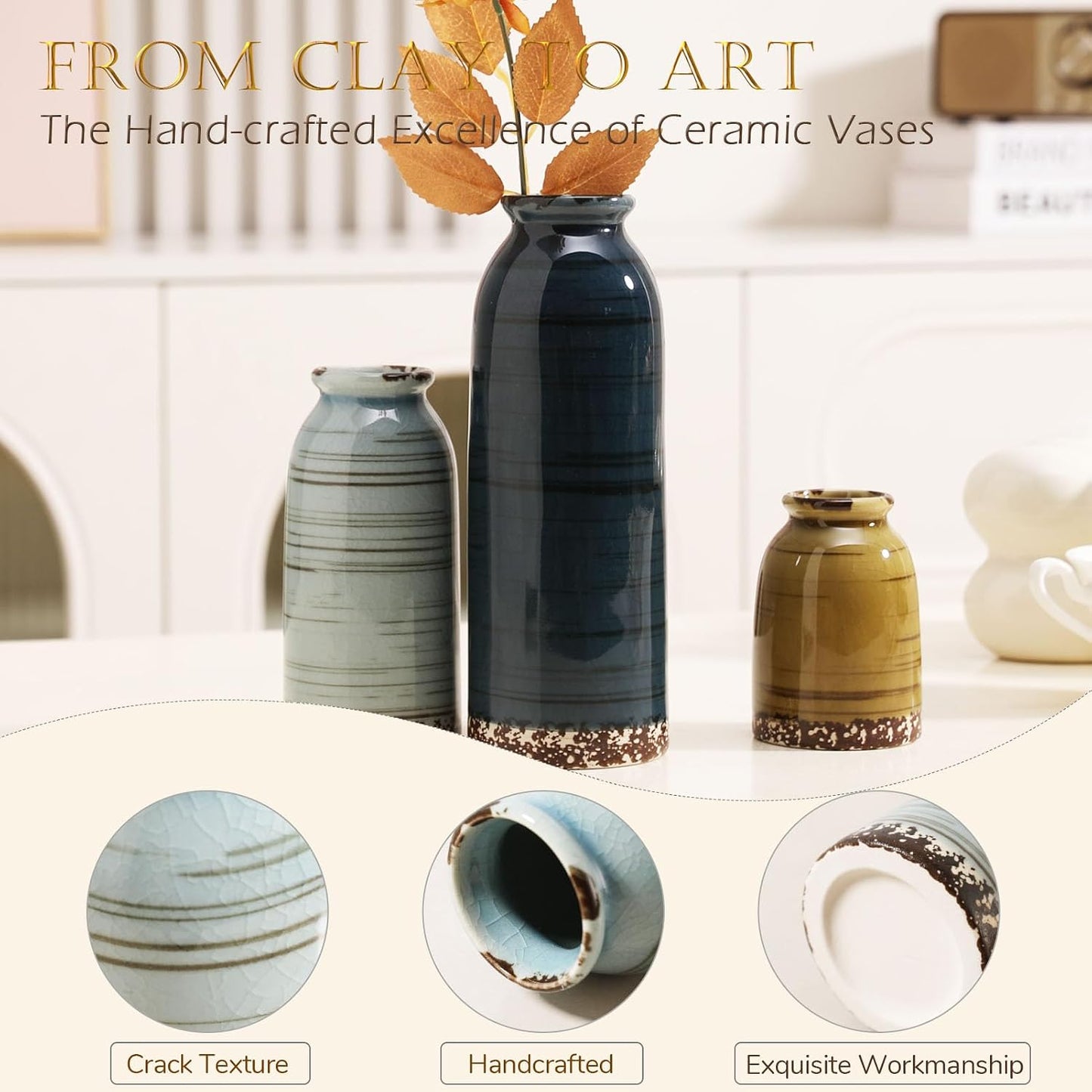 Ceramic Vase / Handcrafted Ceramic Vases / Set B / Set of 3