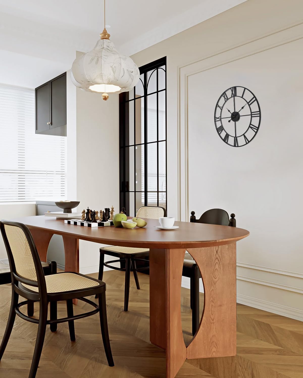 VEVOR Large Wall Clock, 24 in Wall Clock Roman Numerals, Battery Operated Non Ticking Classic Decorative Round Clocks