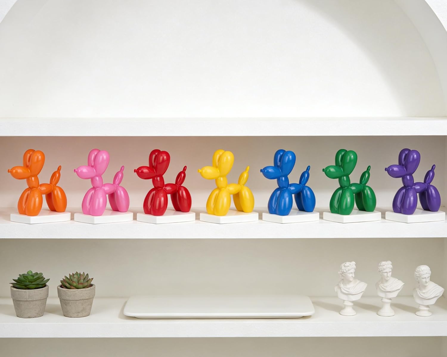 Vibrant Balloon Dog Statue Decor / Orange / 4 Inch
