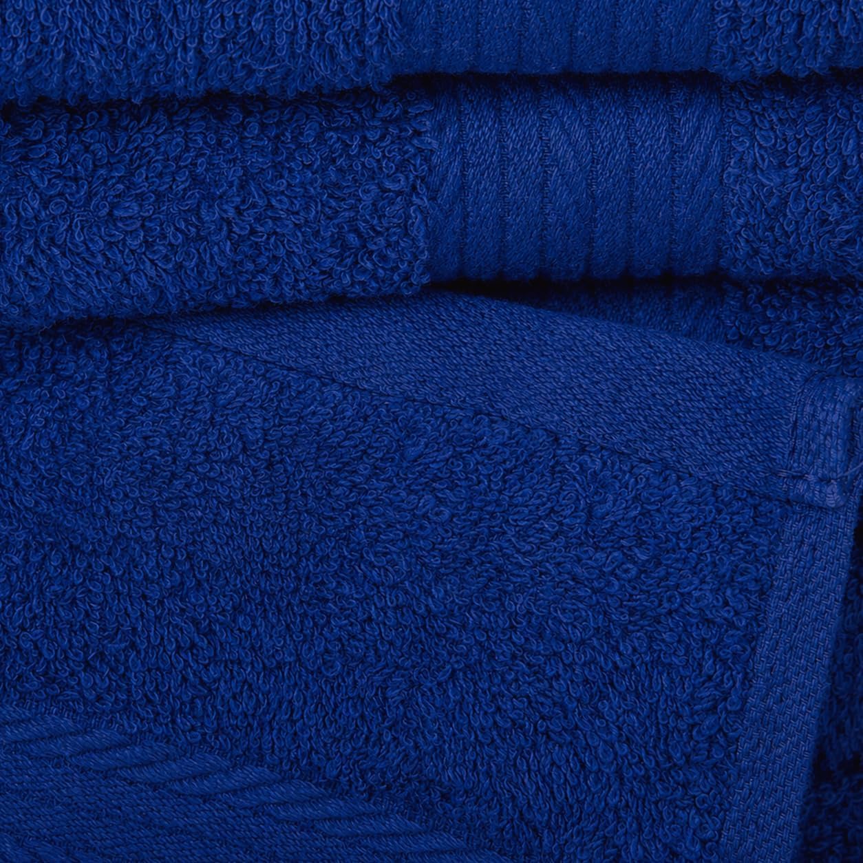 100% Cotton Hand Towels 18x28 Inches, 600 GSM, Soft & Absorbent, Set of 4, Navy