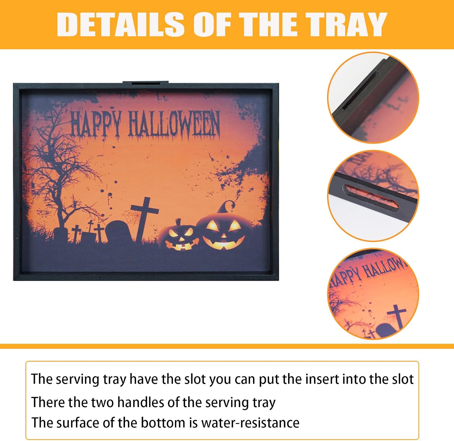 Halloween Decorations Decorative Serving Trays and Platters Pumpkin / Orange / 11.3 x 1.5 x 15.8