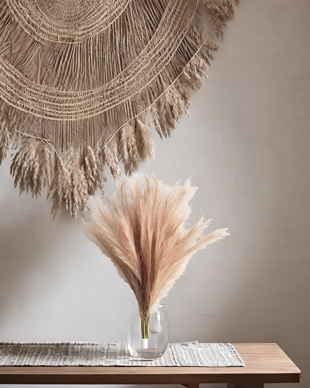 Faux Pampas Grass Dried Fluffy Artificial 35" Ascendant Grass for Vase Fillers / Brown / Set of 6
