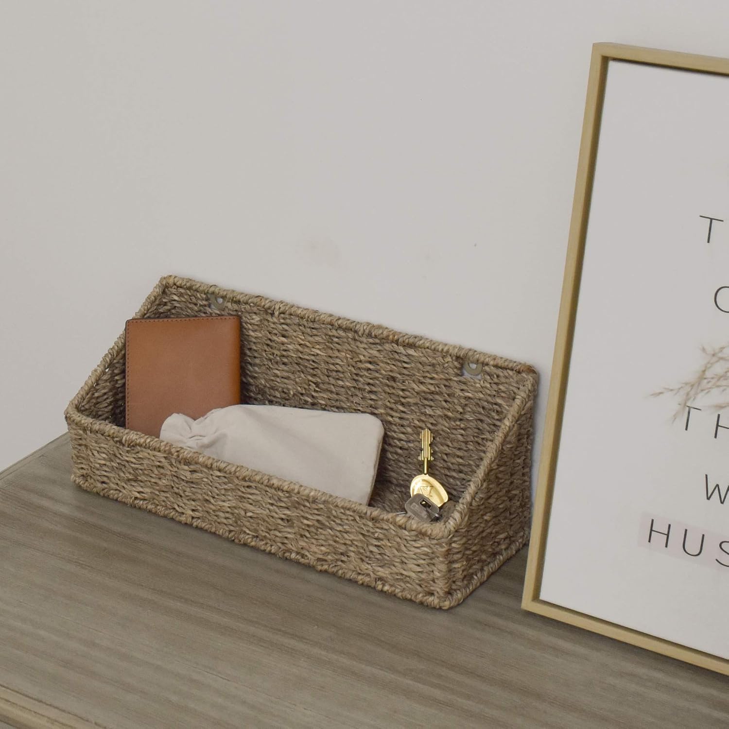 Seagrass Baskets / Woven Wall Baskets for Storage / Natural