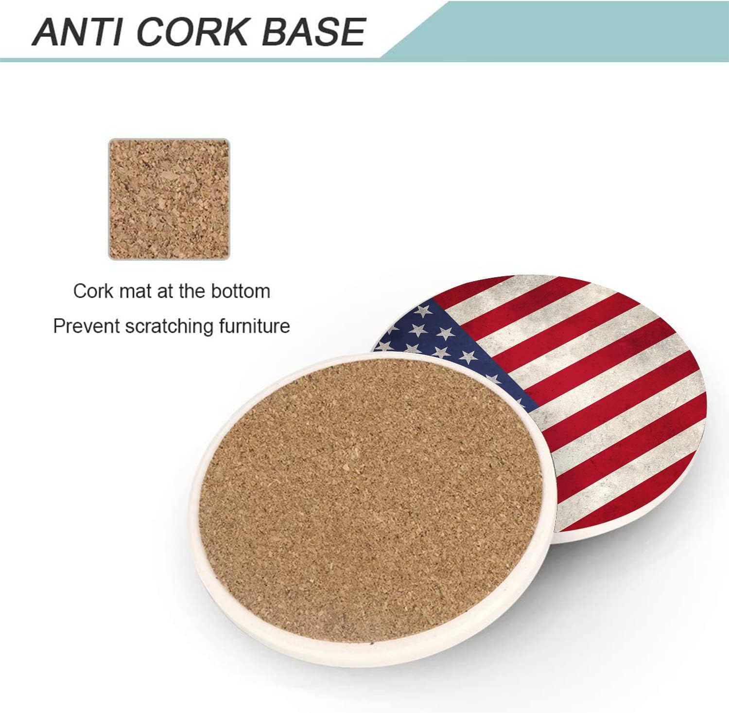 Holder / Ceramic Drink Coaster for Tabletop / Flag