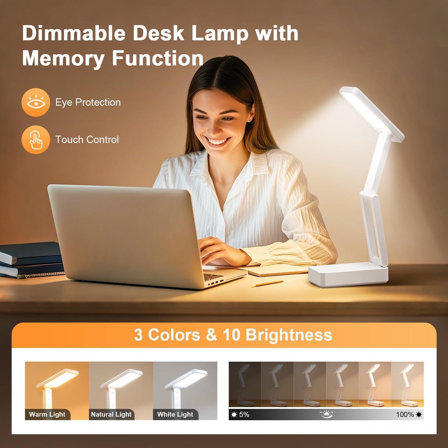 Rechargeable Lamps Cordless Lamps,6000mAh Battery Powered Lamp,3 Colors+Dimmable Desk Light,Rechargeable Table Lamp