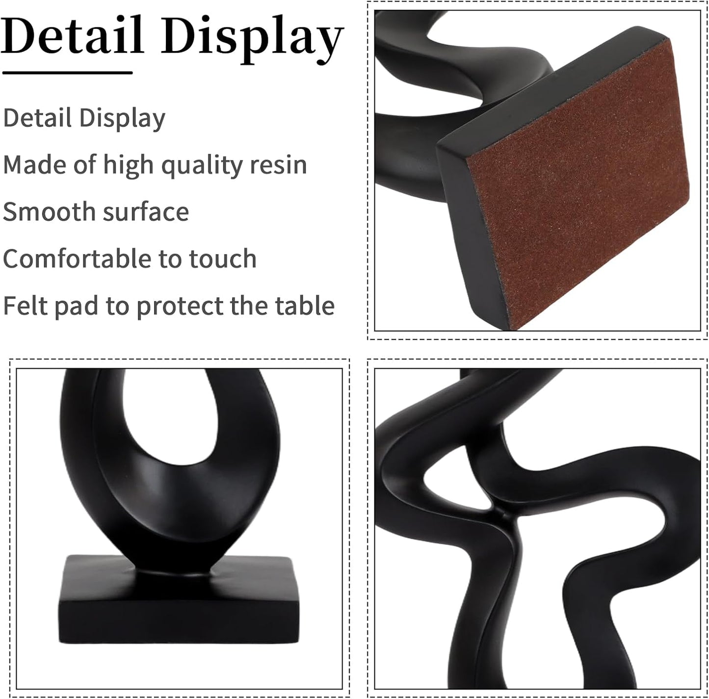 Modern Abstract Ribbon Statue Decor / Black
