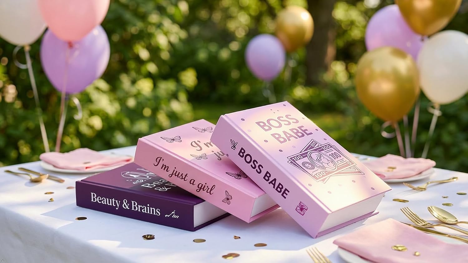 Storage- Faux Book Boxes for Glam Room / Set of 3