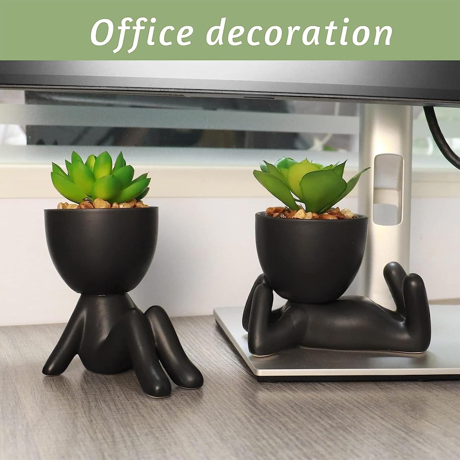 Artificial Succulent Plants / Black / Set of 3