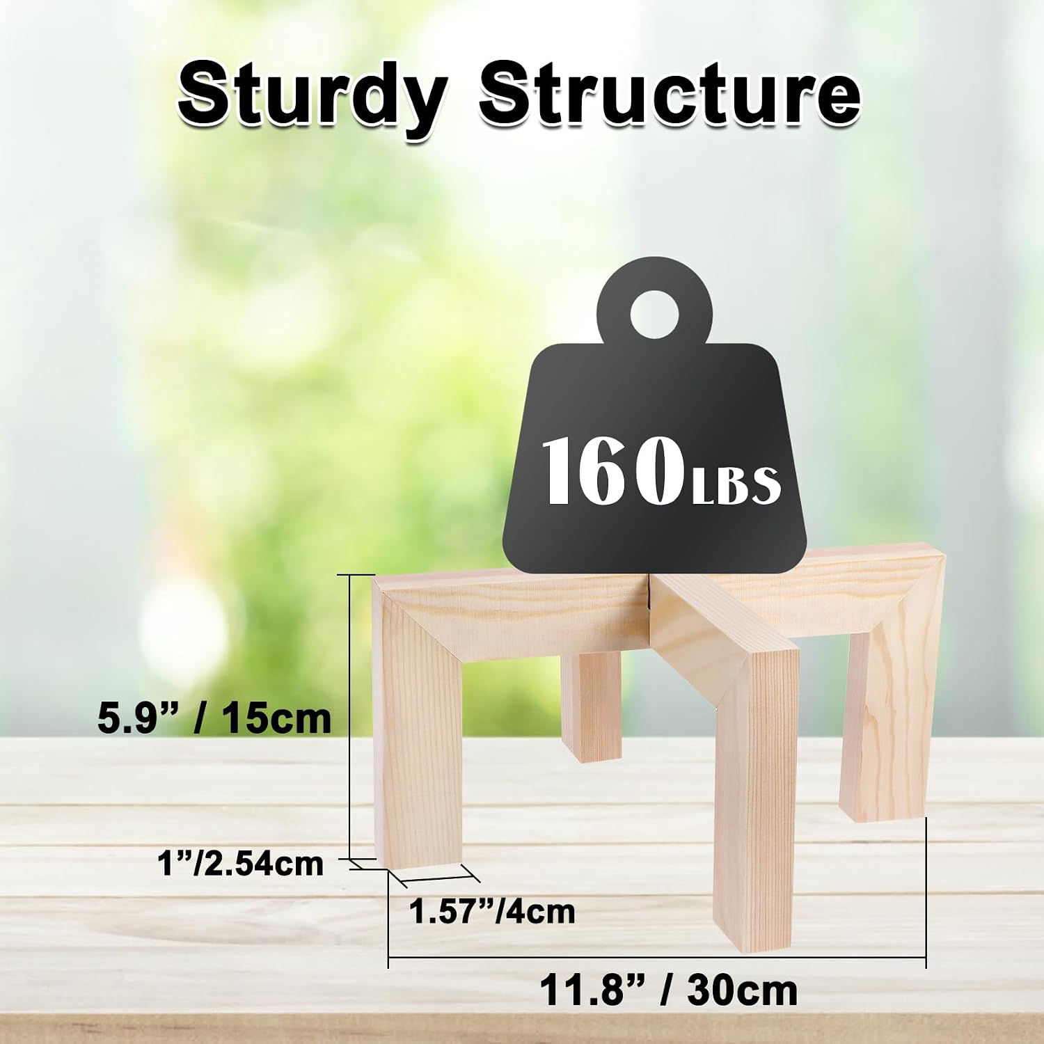 Indoor/Outdoor Wood Plant Holder / Nature / Fit 5-15inch Pots / 15 Inch