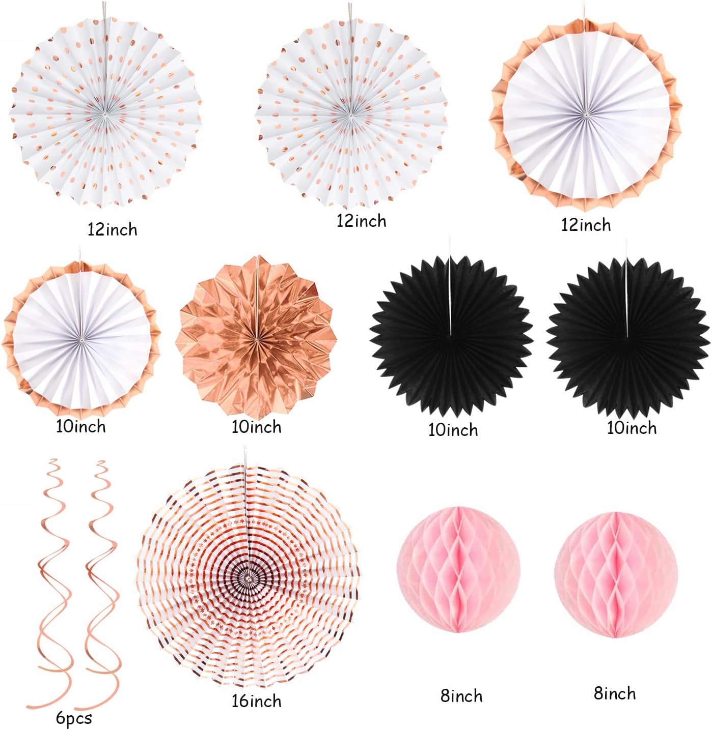 Kit Class of 2026 Streamers / Rose-gold Pink Black Class of 2026 / Set of 18