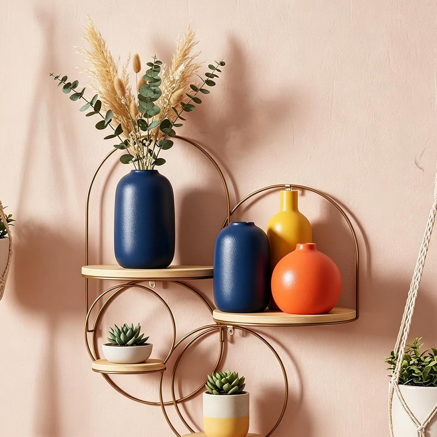 Colorful Ceramic Vase Set / A / Orange