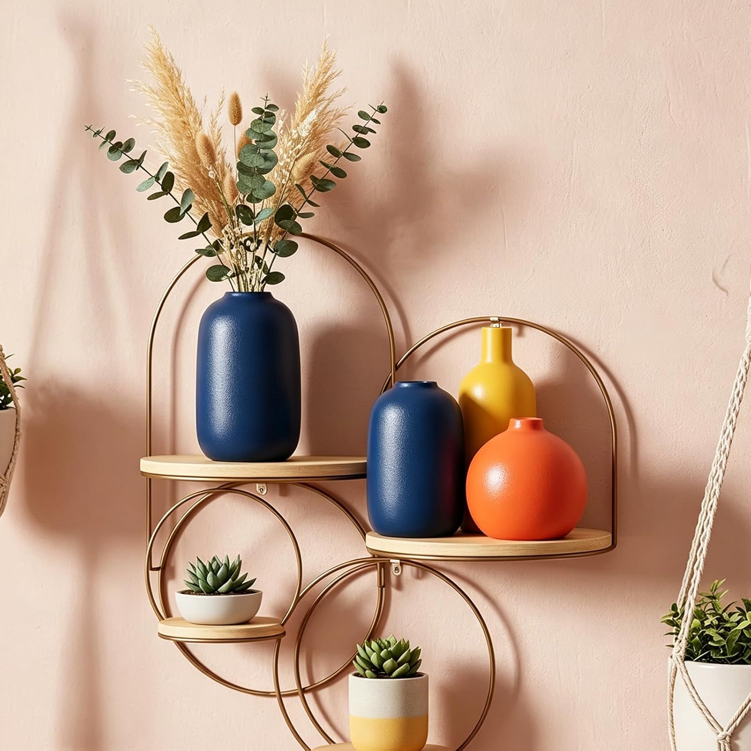Colorful Ceramic Vase Set / A / Orange