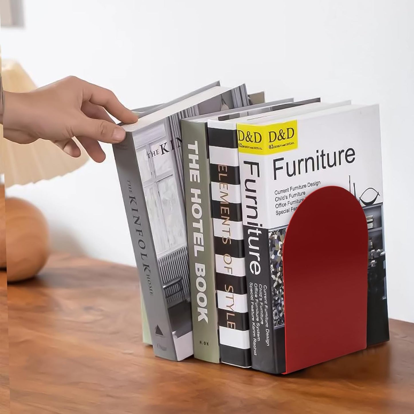 Metal Bookend / Bookends / Red / Set of 8