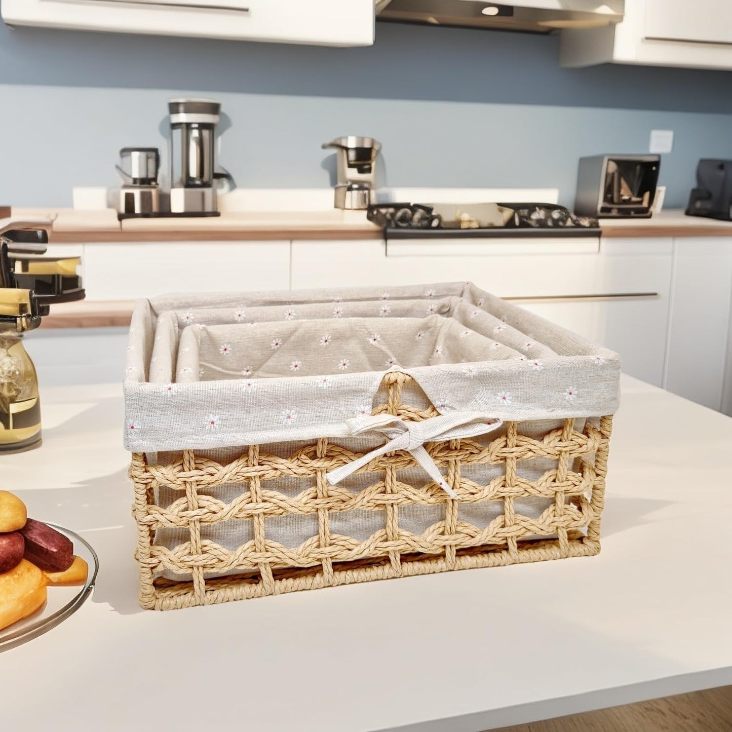 Boho Paper Rope Basket / Beige