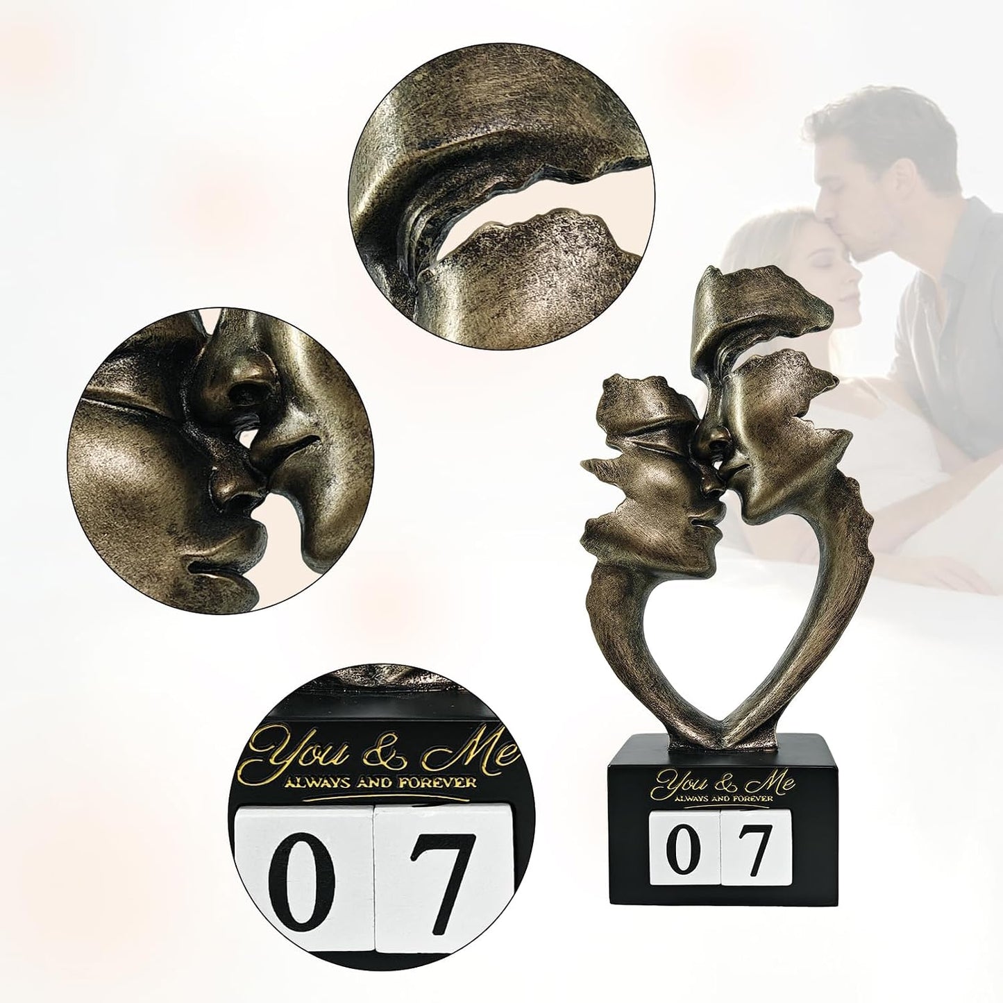 Kissing Lovers Statue Abstract Sculpture Resin Statues