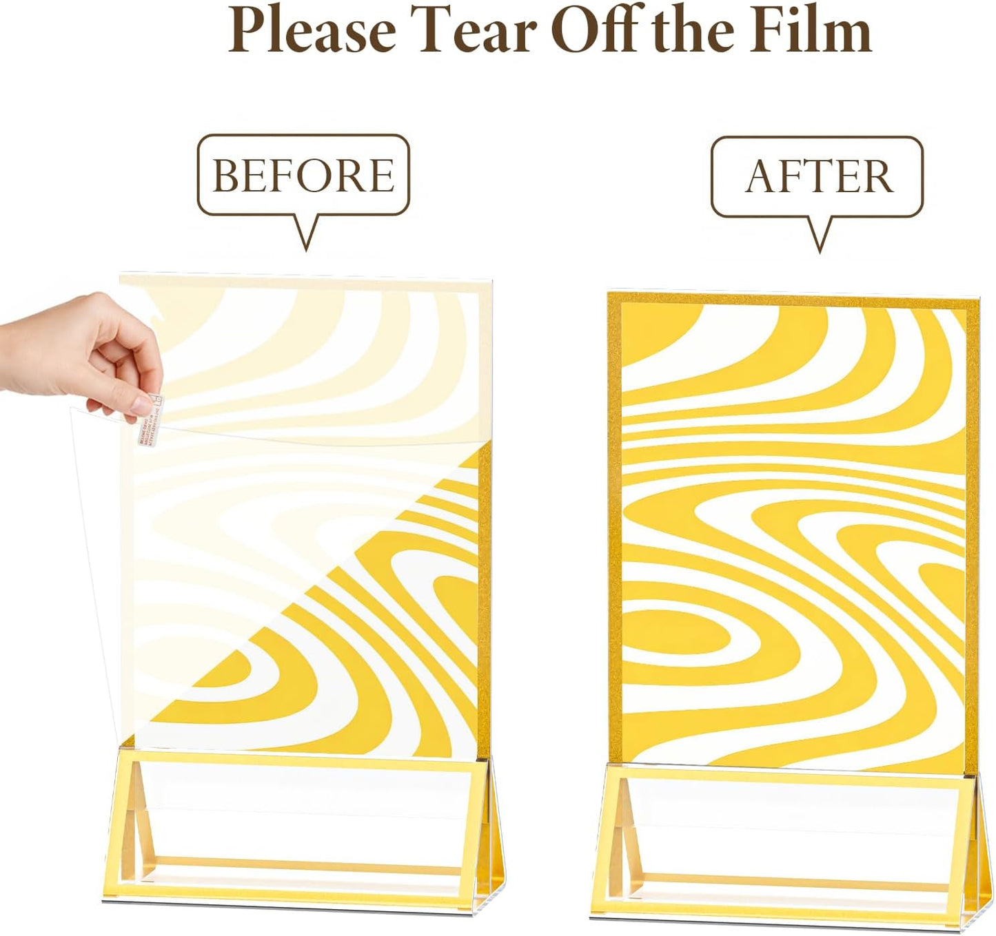 Acrylic Sign Holder / Gold / 4 x 6 / Set of 12