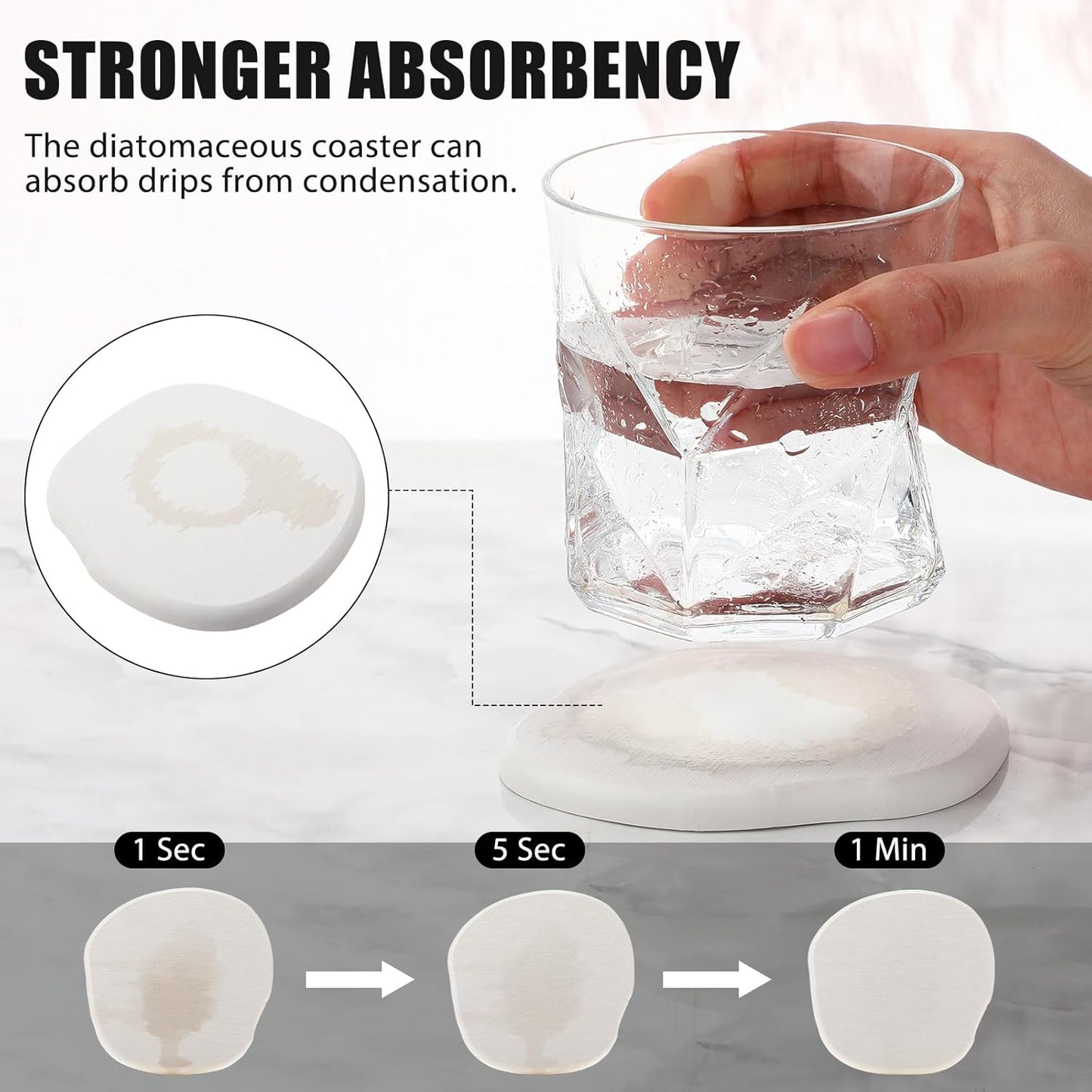 Modern Stone Design / White / Set of 8