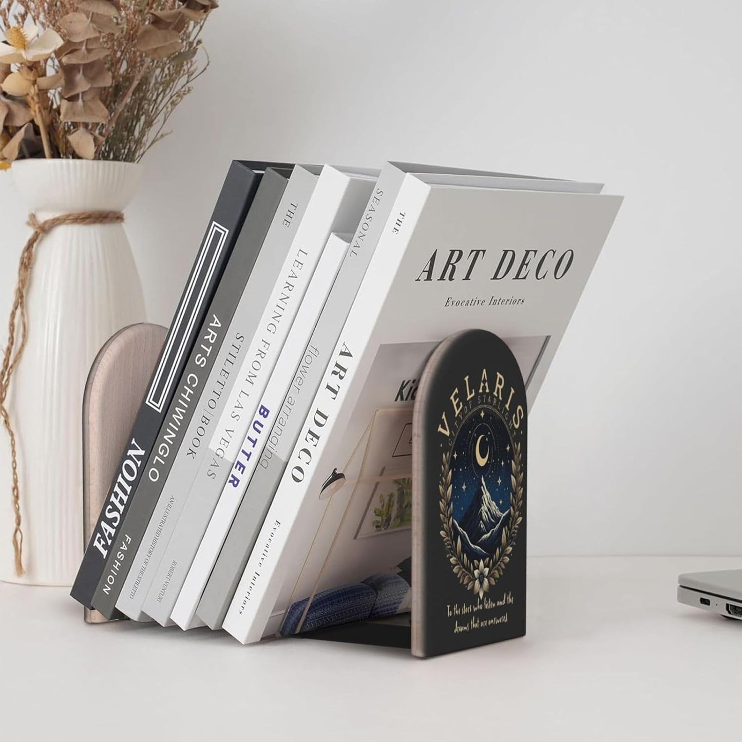 Wood Book Ends Office Bookends / Velaris City of Starlight / Small