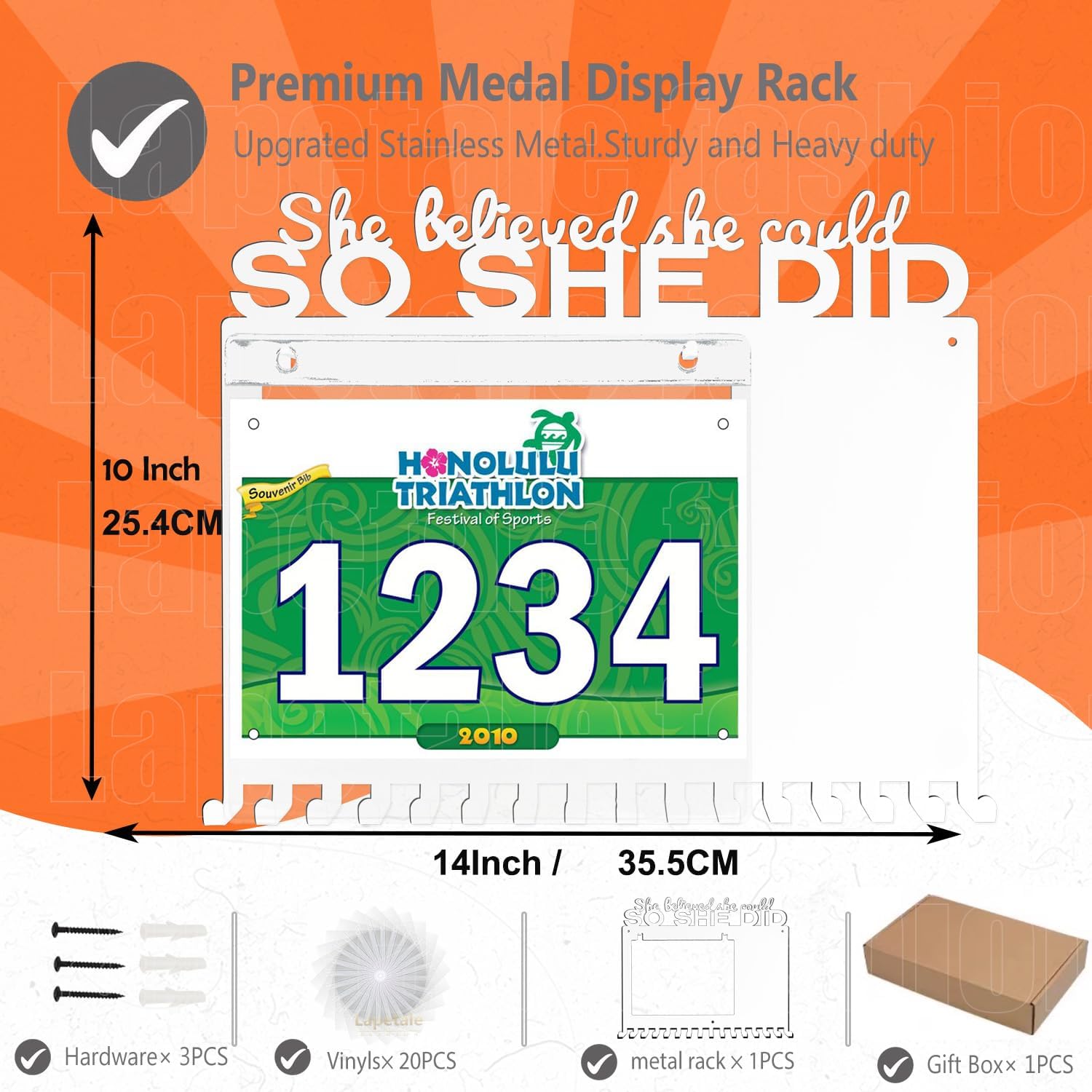 She Believed She Could SO SHE DID Race Medal Holder Wall Hanger,Marathon Medal Display and Runner Medal Hanger