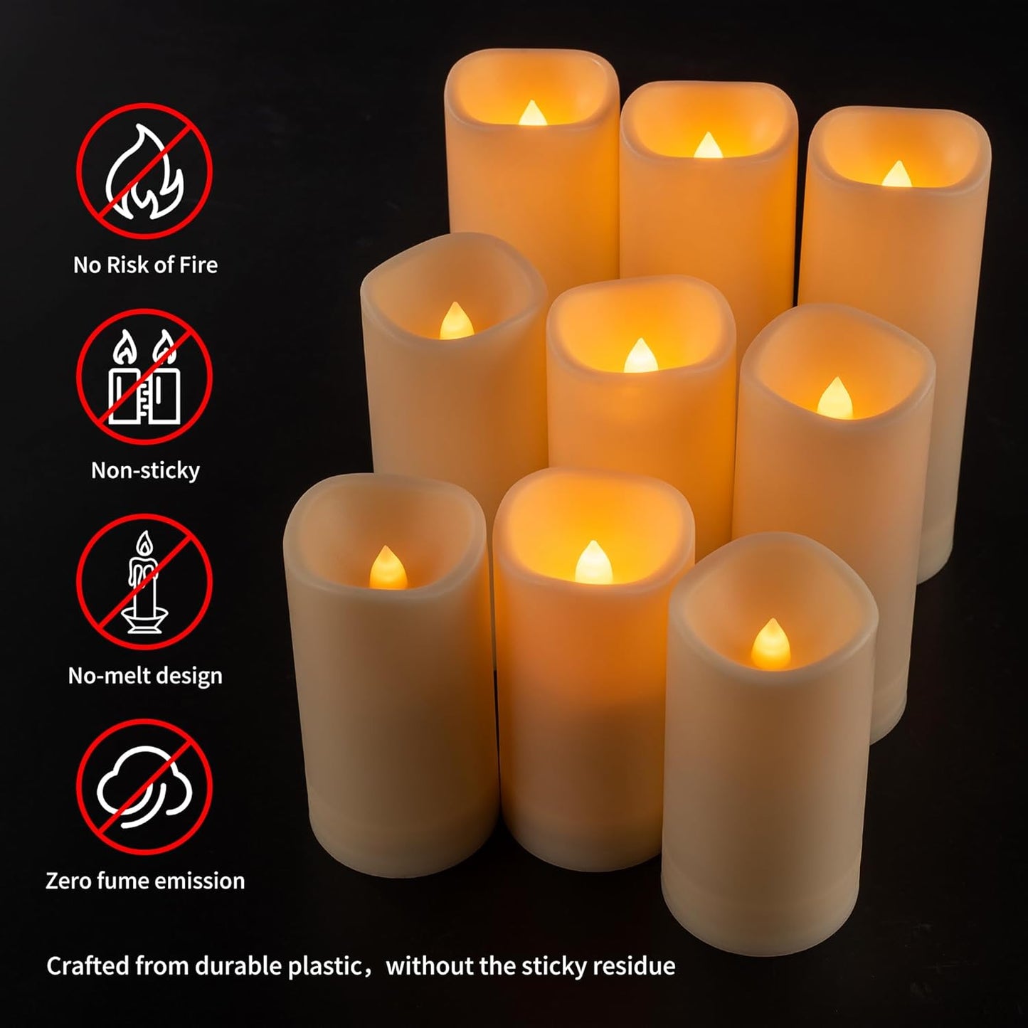 120 Pack Waterproof Outdoor Flameless Candles, Battery Operated Flickering LED Candles with Remote Control and Timer