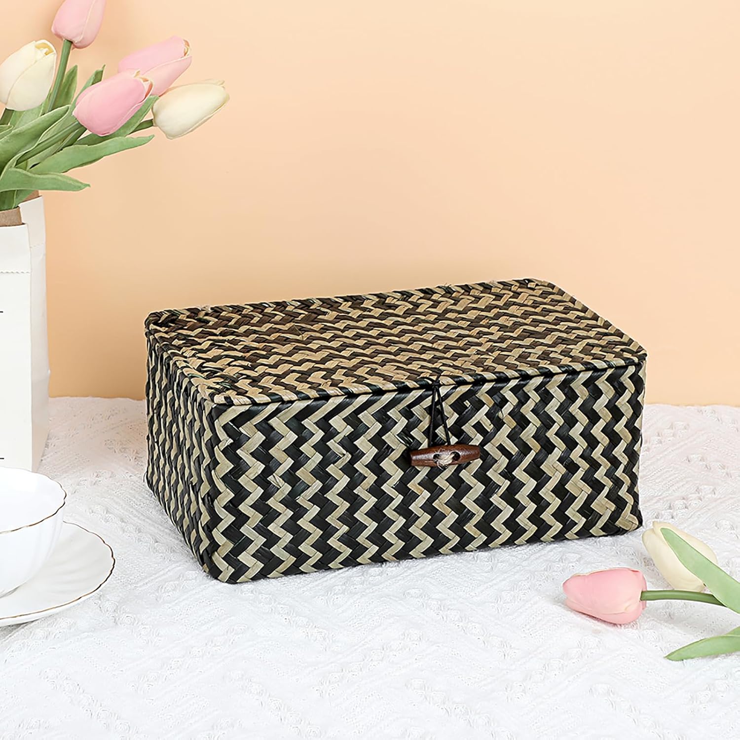 Seagrass Storage Baskets / Small / Black