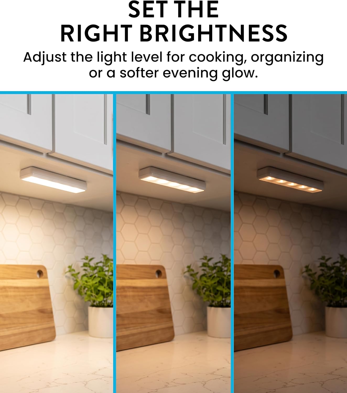 Wireless LED Under Counter Lights with 2 Remote Controls - 6-Pack Battery Operated Under Cabinet Lighting Fixtures