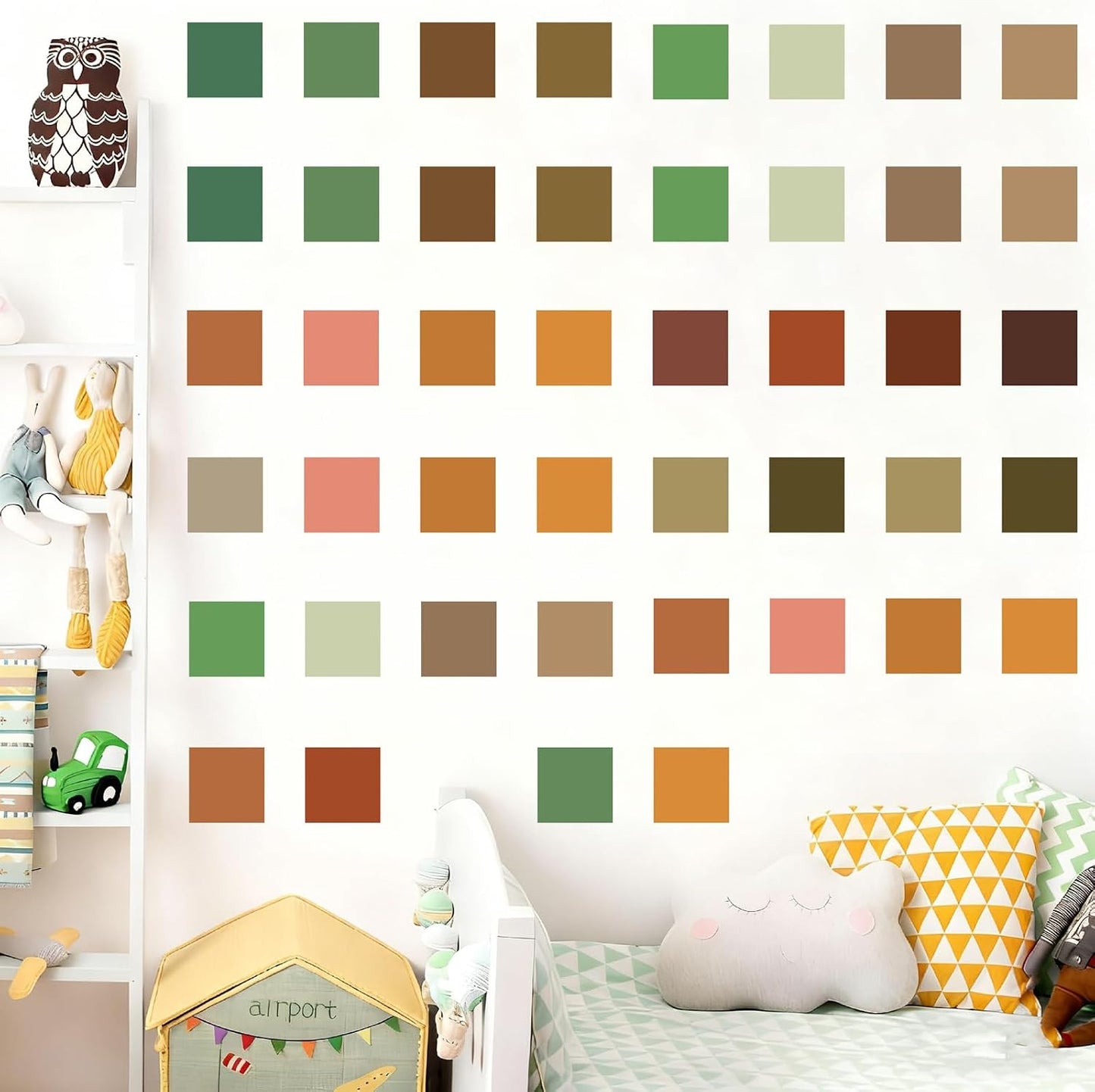 Pixel Wall Decals Geometric Square Wall Stickers Removable Pixel Gamer Vinyl Decals Game / Block