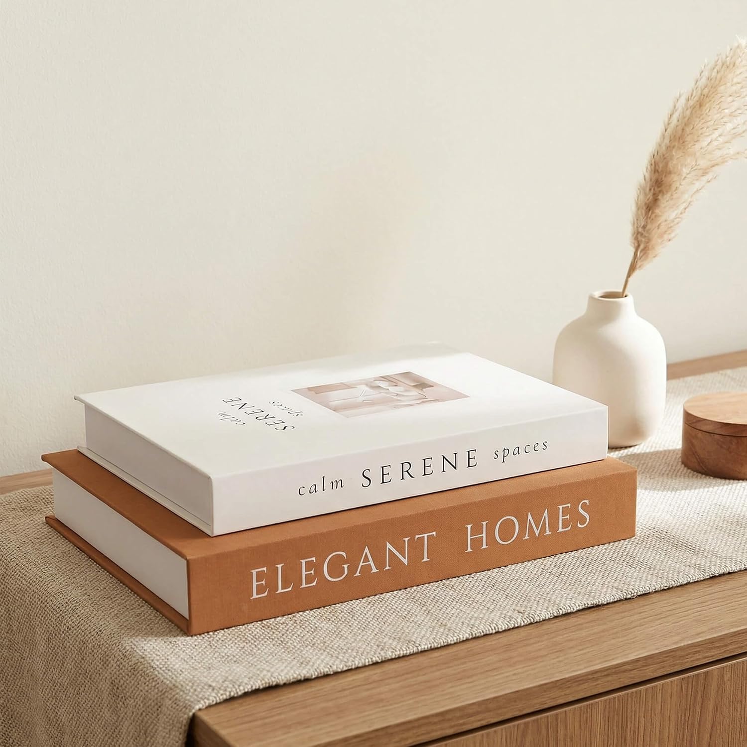 Faux Books Storage Box / Brown-beige / Set of 2