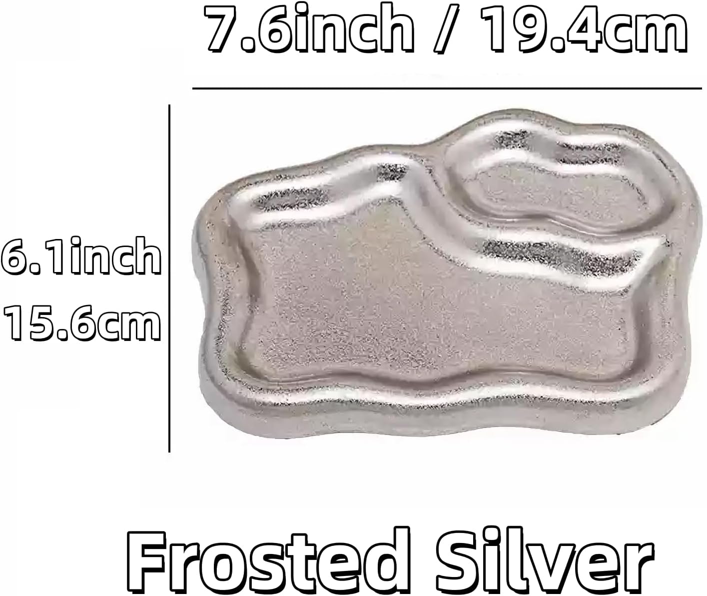 Ceramic Jewelry Tray Dish Large-sized Display Organizer Trinket Watch Keys / Silver