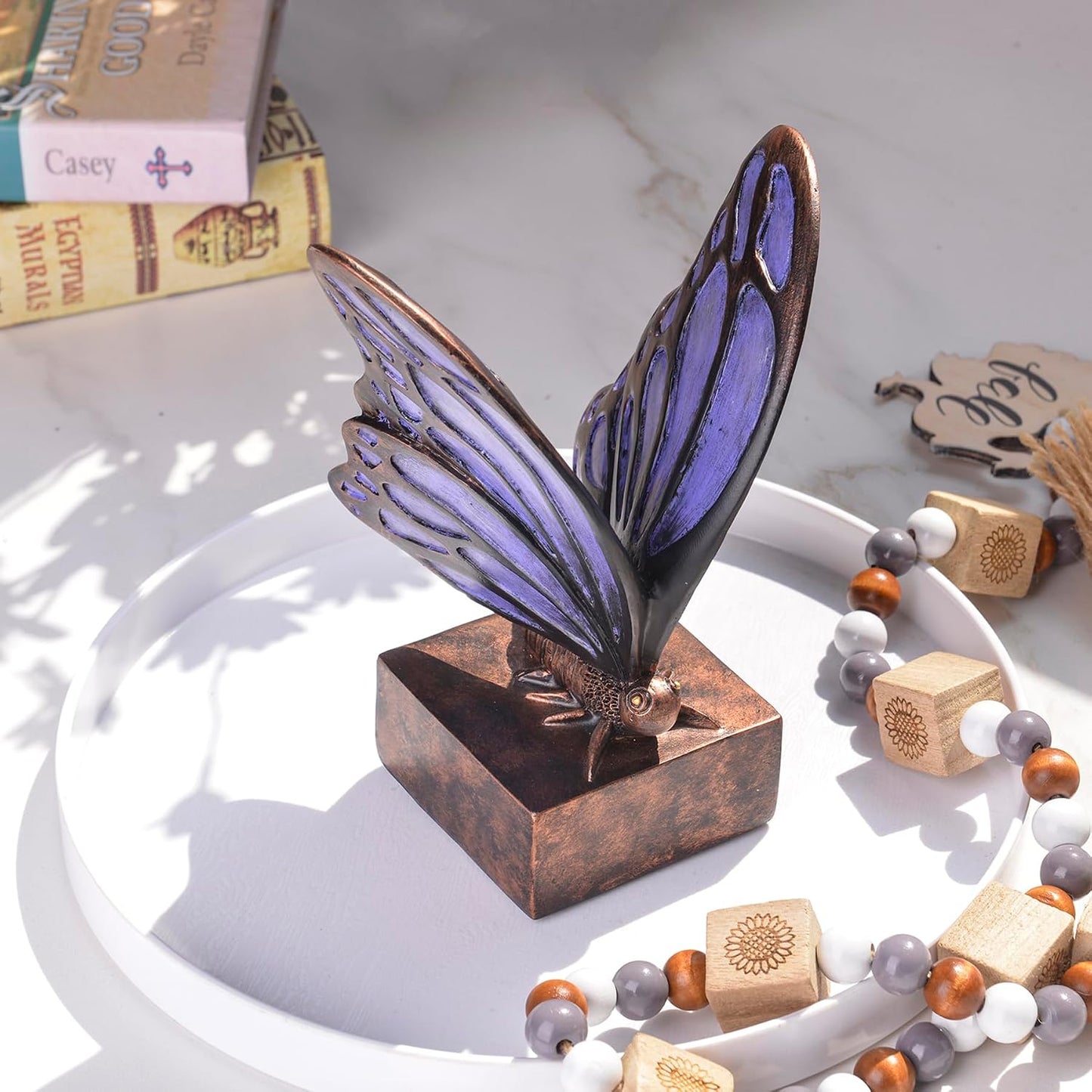Vintage Butterfly Bookends / Purple