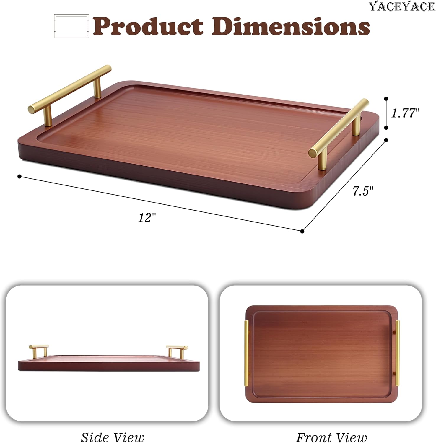 Wood Trays / Small Wooden Tray for Ottoman / Dark Bamboo / 12 x 7.5 x 1.8