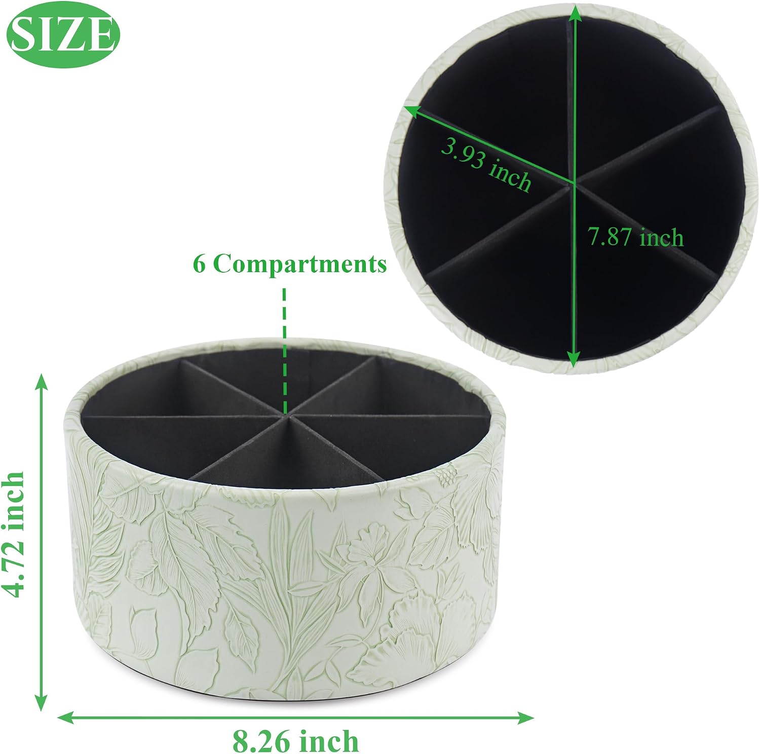 Remote Control Holder / 1-big Carved Green1 / 360 Degree Rotation