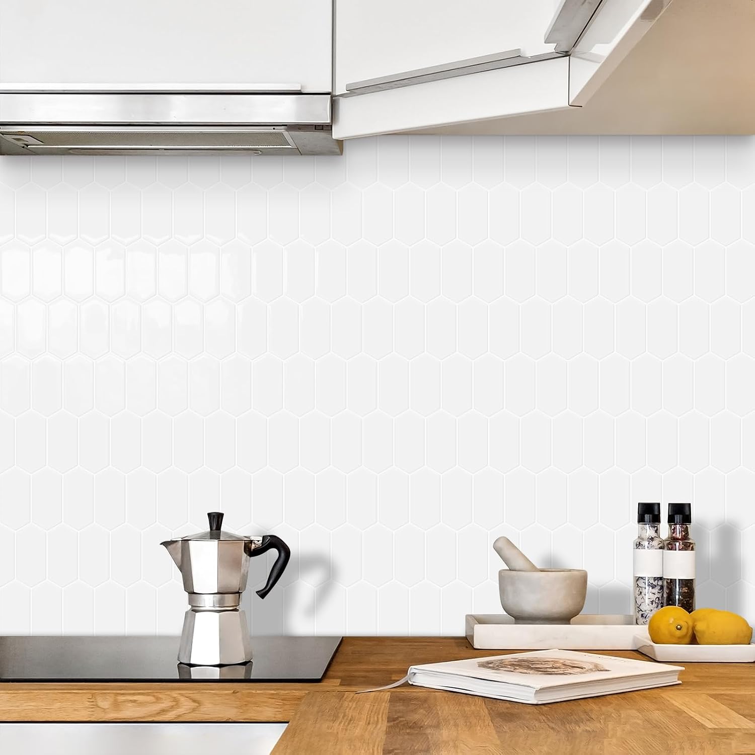 3D Waterproof Self-Adhesive Wall Tile Stick on Backsplash / White