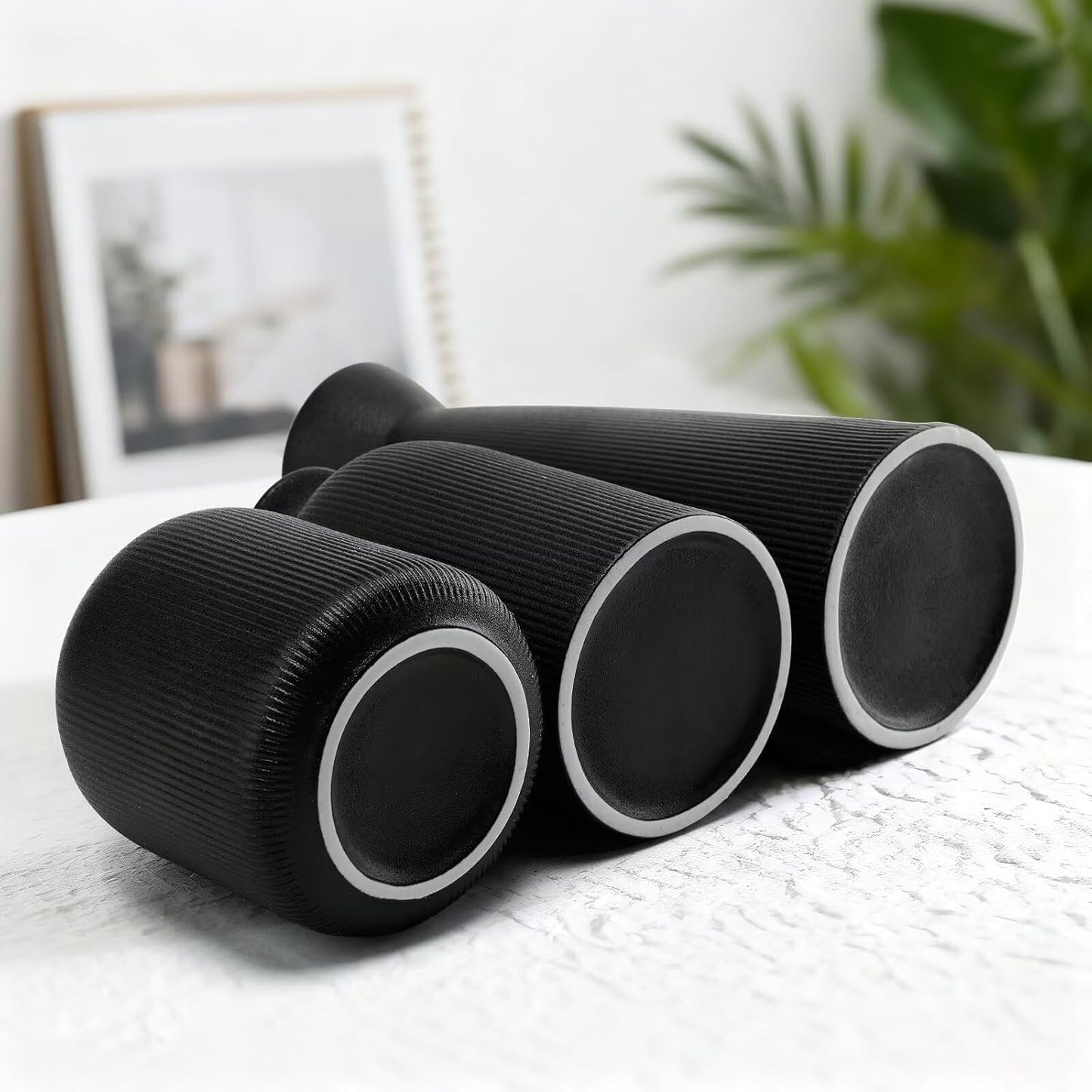 Ceramic Flower Vases / Black / Set of 3