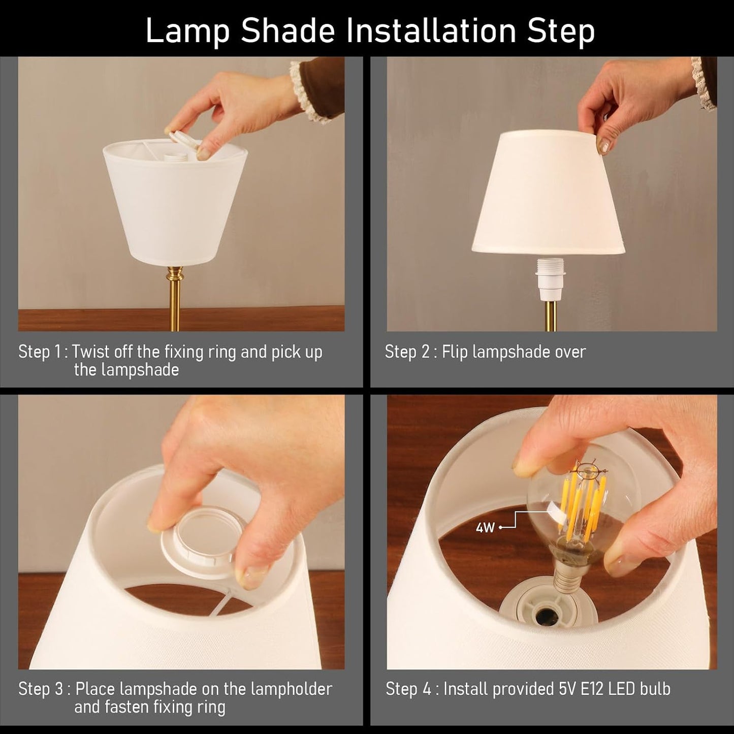 Cordless Table Lamp Portable Small LED Touch Lamp with Dimmer, 18" 2700K Rechargeable Battery Light for Bedside, Dining