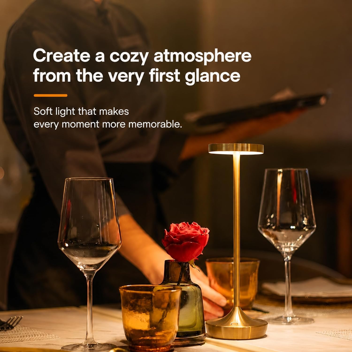2 Pack Cordless Table Lamps, Rechargeable 6000mAh, 72H Runtime, Waterproof | Stepless Touch Dimming with 3 Color Modes