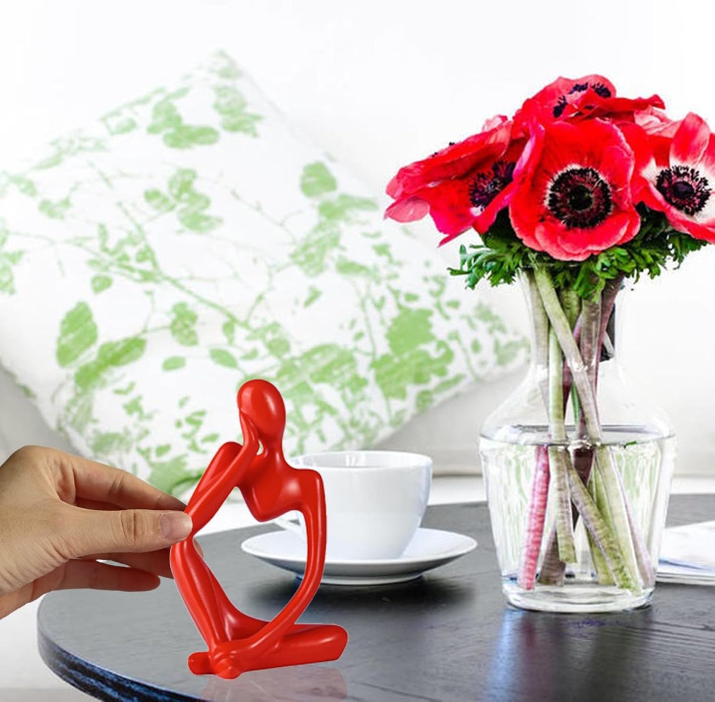 Home Decor Bathroom Decoration Thinker Statue Sets Resin Abstract Sculpture Living / Red / Set of 3