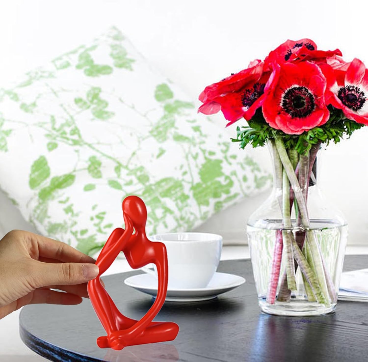 Home Decor Bathroom Decoration Thinker Statue Sets Resin Abstract Sculpture Living / Red / Set of 3