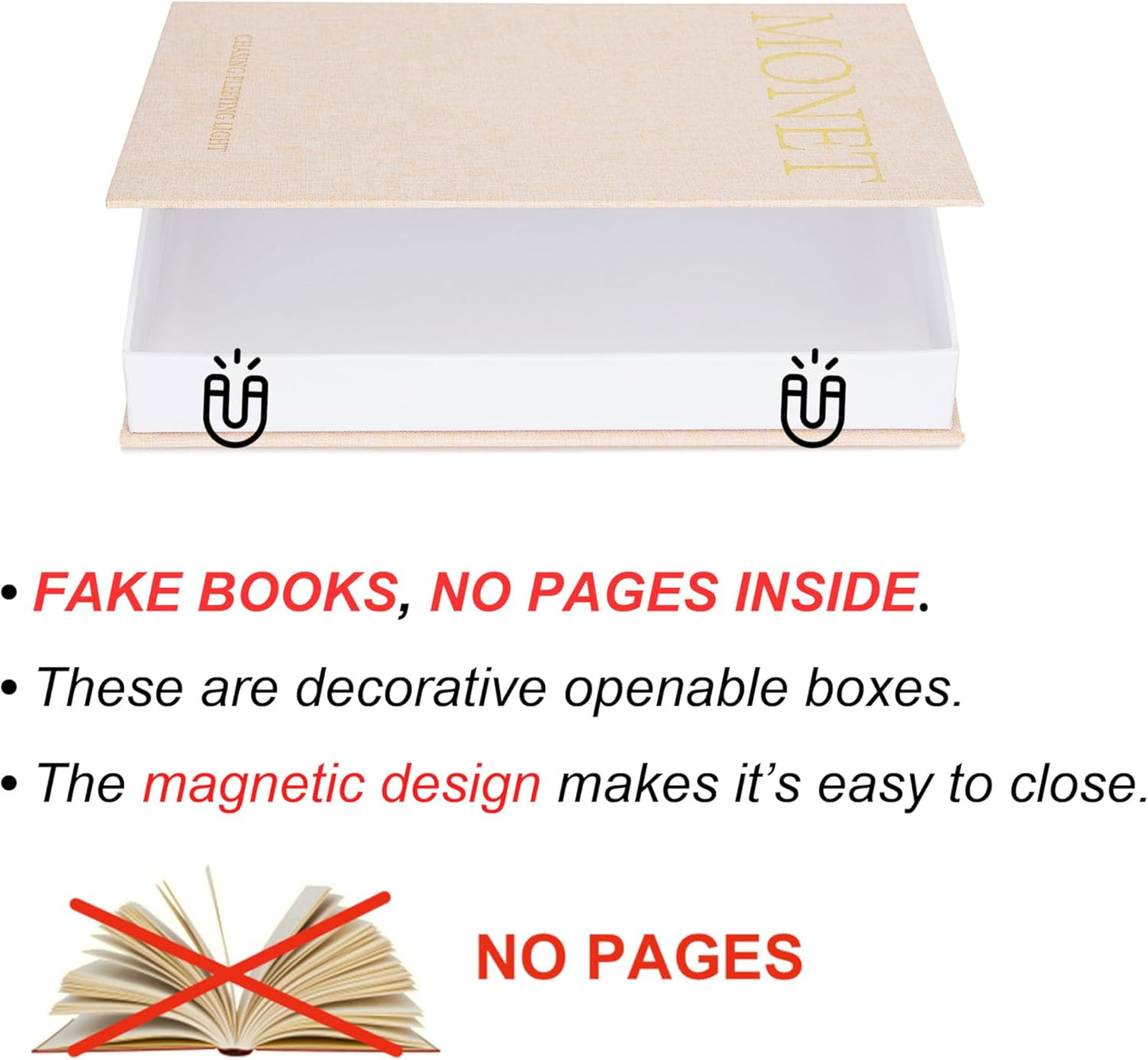 Faux Book Storage Box Set / Fabric