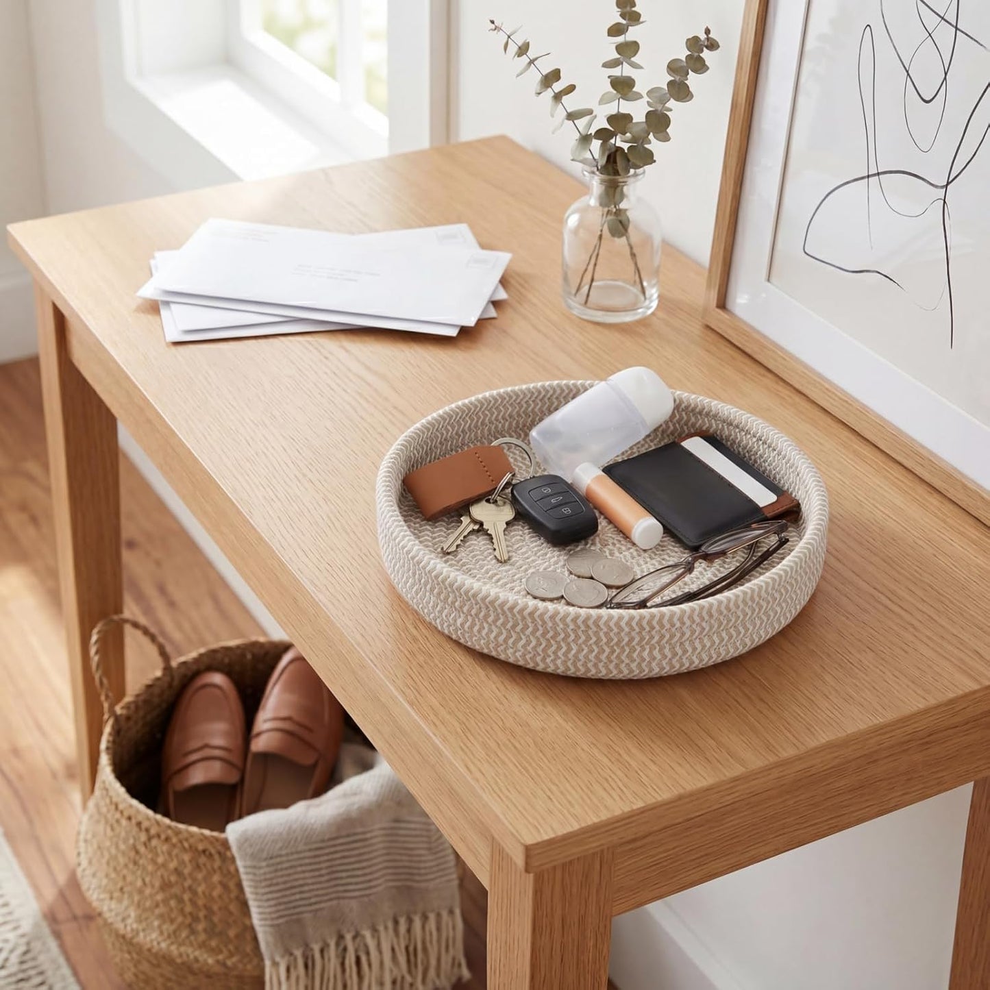 Storage Basket / Pot Holders Heat Resistant Mats / Mix Brown / Set of 5