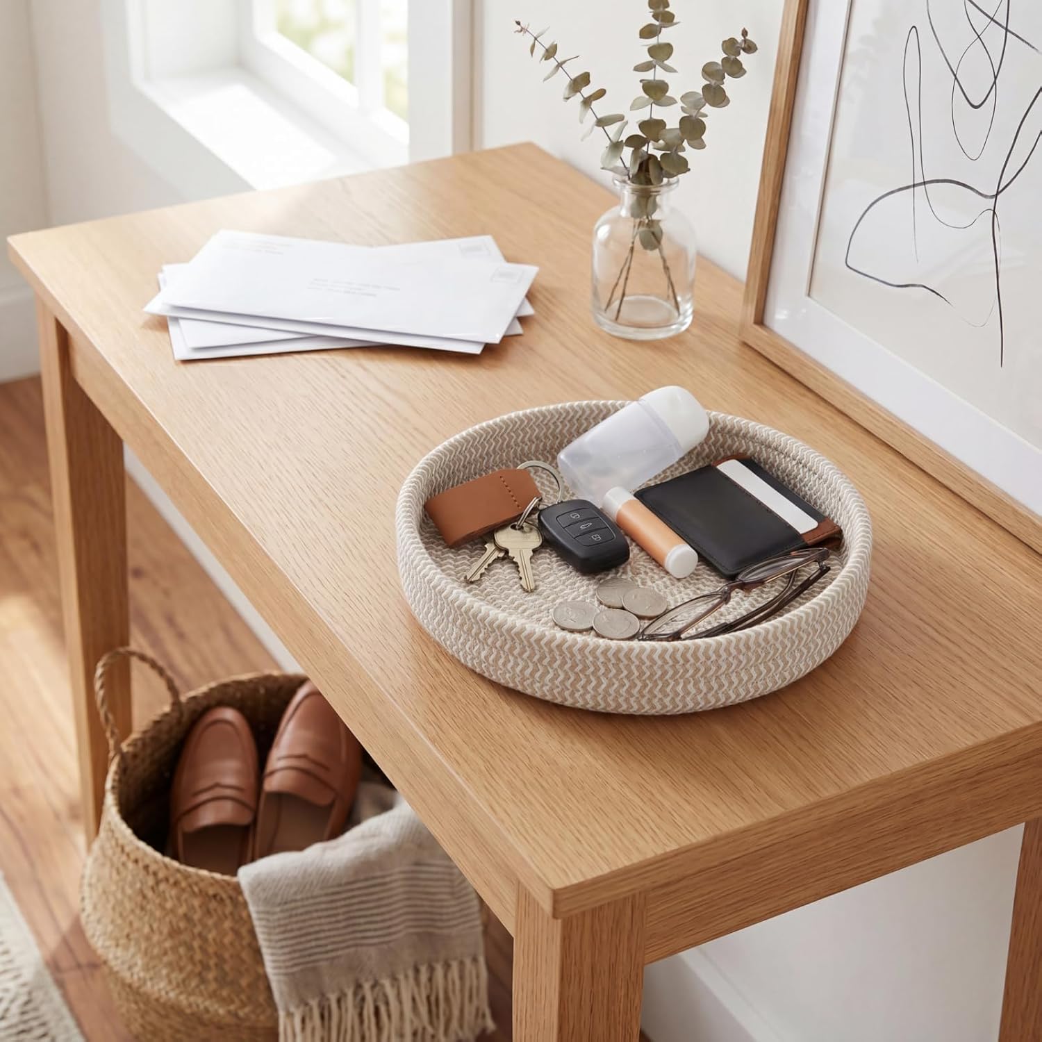Storage Basket / Pot Holders Heat Resistant Mats / Mix Brown / Set of 5