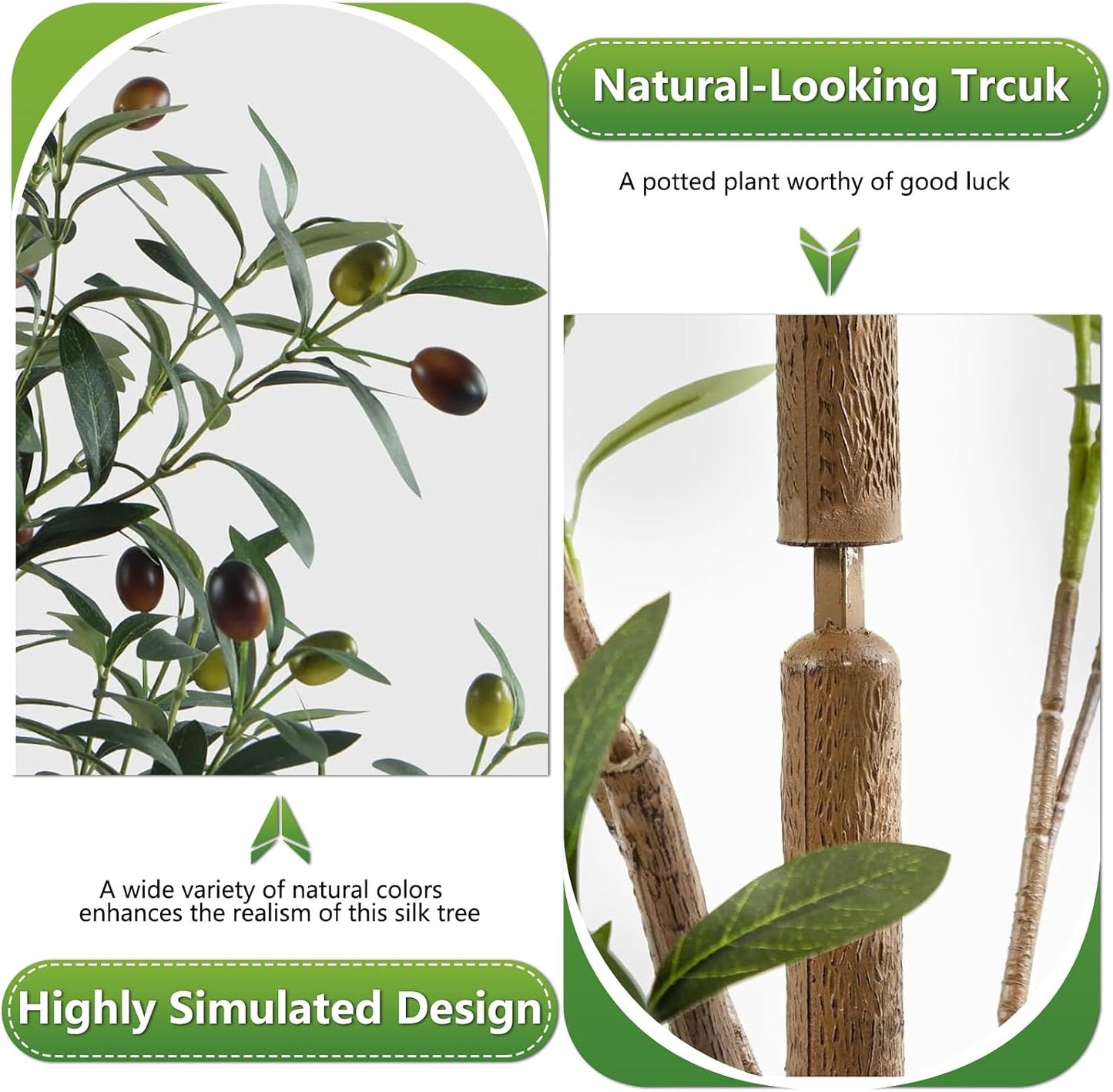 Indoor Tall Faux Olive Tree in Planter / Olive Tree 4ft / 4 Inch