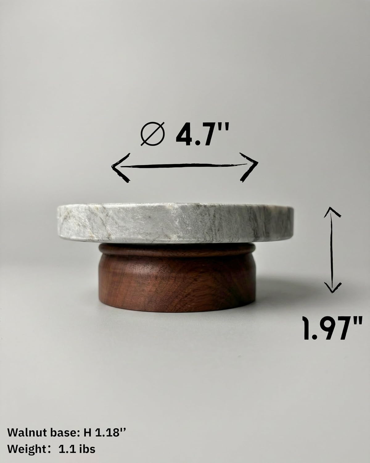 Pedestal Tray / Stone Wood Round Riser / Grey