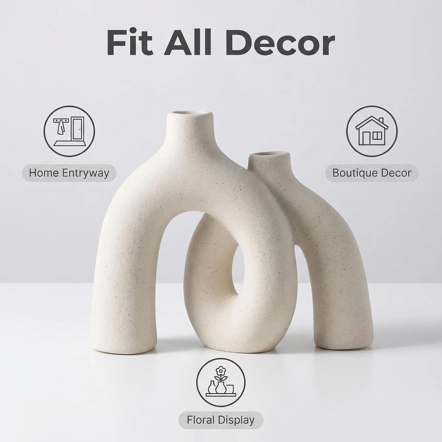 Modern Nordic Boho Vase Set / Beige-1