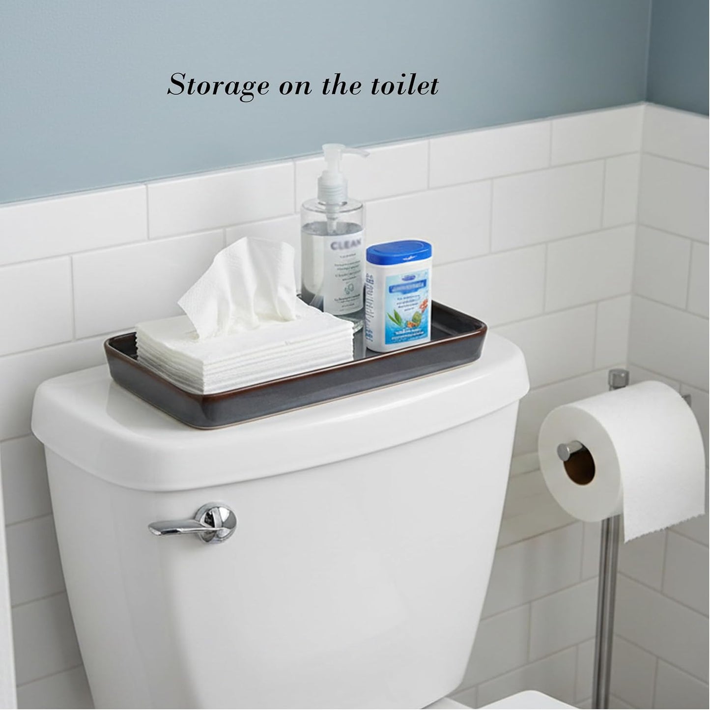 Bathroom Vanity Tray for Countertop- Ceramic Decorative / Kiln-transformed Purple-1 Pc / 10 x 6 x 1
