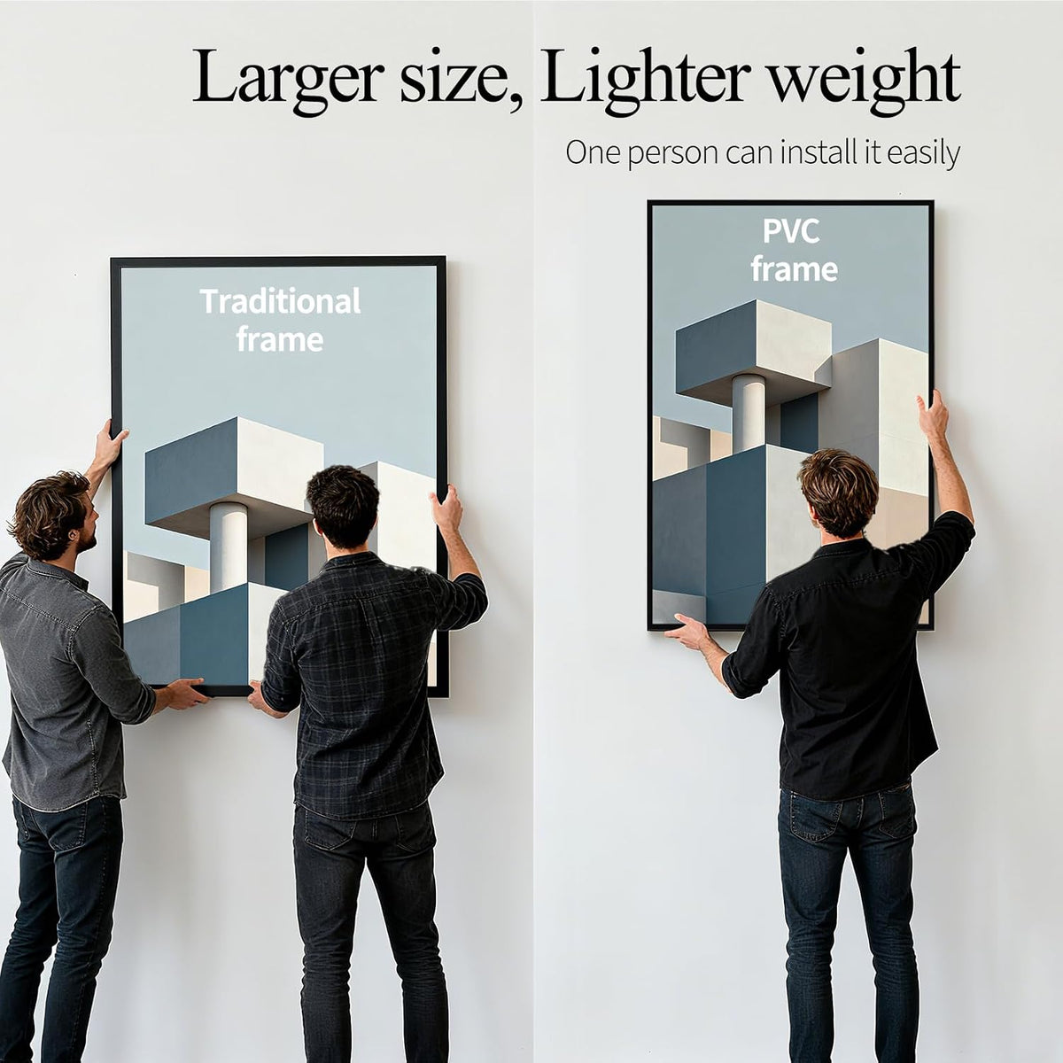 Lavezee 24x36 Poster Frame Black, Lightweight 24 x 36 Poster Frames for Wall Mounting, Display 24 by 36 Pictures