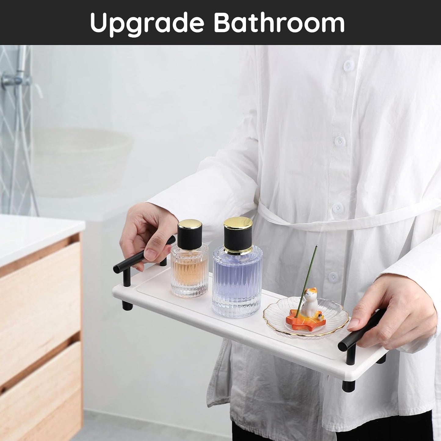 in Bathroom Tray / White / 12.2 x 3.9 x 2.5