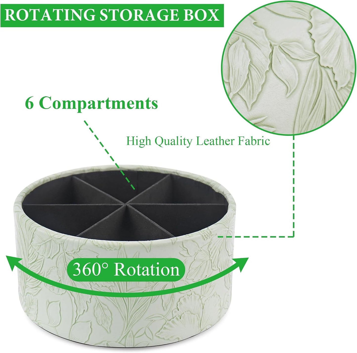 Remote Control Holder / 1-big Carved Green1 / 360 Degree Rotation