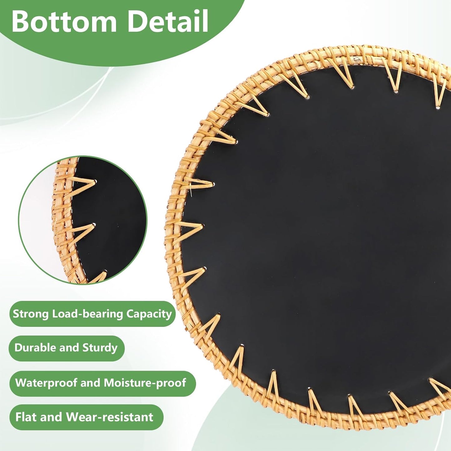 Round Rattan Tray / Set of 2